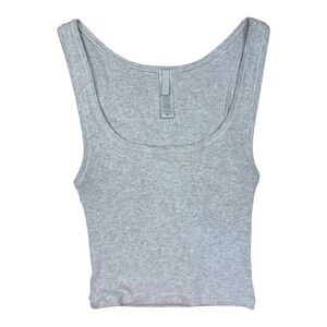 SKIMS Ribbed Tank Top Gray XS Soft Lounge Basic Fitted Minimalist